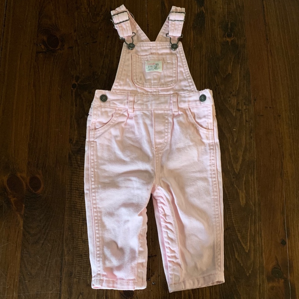 Carter’s Baby Pink Denim Overalls 9 months